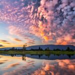 symmetrical photography of clouds covered blue sky